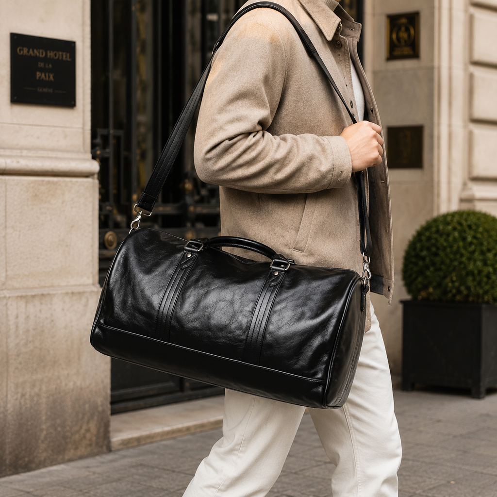 Sac de voyage CORSO - Cuir noir