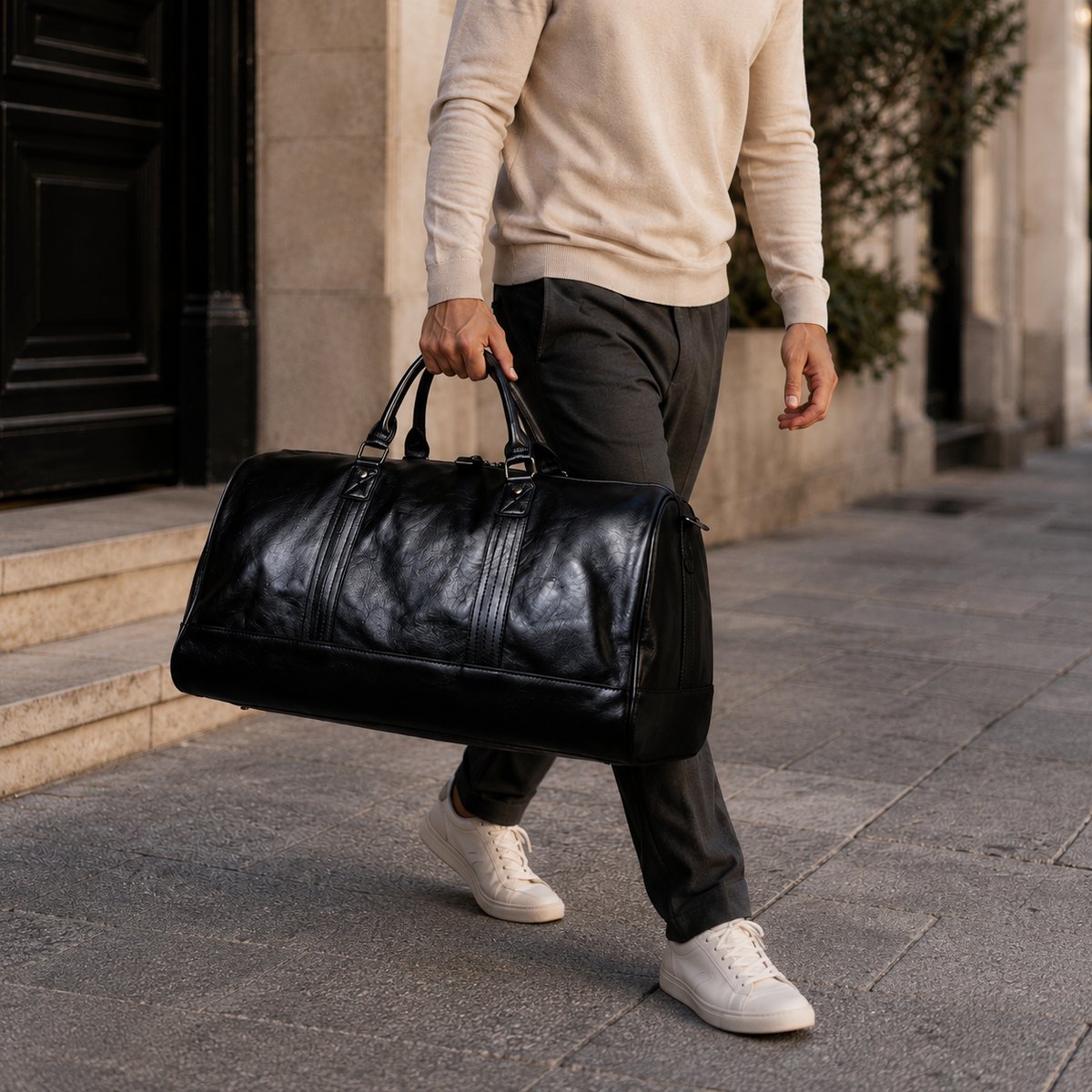 Sac de voyage CORSO - Cuir noir